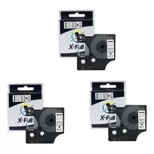 3x Fita Compativel P/ Uso Em Rotulador Dymo 45013 D1 12mmx7m Cor Branca