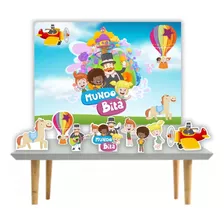 Kit Festa Mundo Bita Decoração Com Painel E Displays De Mesa