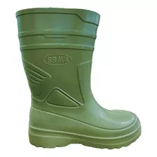 Galocha Bota Militar Camuflada Verde Borracha Pvc