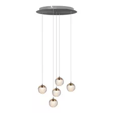 Pendente Quíntuplo Led Globo Com Bolhas Ø9,5cm