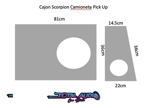 Cajn Scorpion Plano Para Camioneta Subwoofer C/salida Aire Foto 9