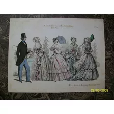 Moda En París Grabado Coloreado De Viena C.1830 Nº 739