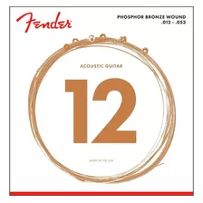 Cuerdas Fender Guitarra Acustica 60l 12-53 Phosphor Bronze