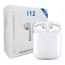 Fone De Ouvido Bluetooth I12 Sem Fio Recarregável Premium Cor Branco Cor Da Luz Rgb