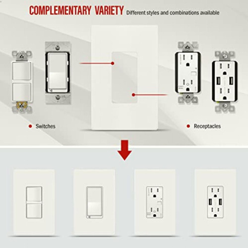 Enerlites Screwless Decorator Wall Plates Child Safe Outlet Foto 5