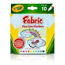 Crayola Fabric Marcadores Para Tela Punta Fina X10 Full