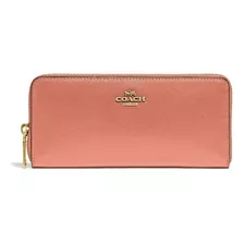 Cartera Cuero Acordeon Fina Con Cremallera Ligth Coral Coach