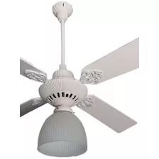 Ventilador De Techo Sitec Fundición Blanco Y Tulipa Rustica