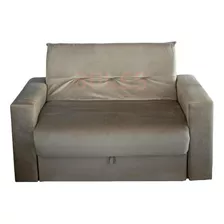 Sillon 2 Cuerpos Sofa Cama Ecocuero/chenille 