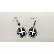 Aretes Base Plata Cruces Invertidas Goth Dark Goticos 