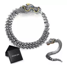 Pulsera Hombre Dragón De Quilla De Eslabones Con Caja