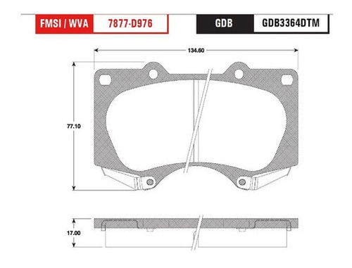 Balata Delantera Ceramica Trw Hilux Doble Cabina 2019 Foto 2