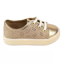 Zapatilla Niña Molekinha Dorado Talla 18 A La 26