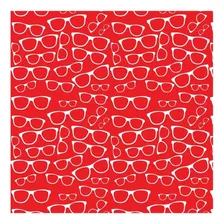 Papel De Parede Óculos Branco E Vermelho Autocolante 3mx50cm