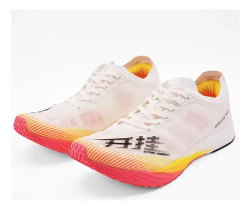 Zapatillas Energy Speed Con Placa De Carbono -blanca/naranja Multicolor Liso 41 Ar