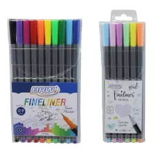 Caneta Fineliner 0.4mm C/10 + Fineliner 0.4mm Pastel C/6 Brw