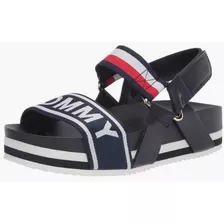 Sandalia Tommy Beliz Dark Blue (azul Oscuro) Para Dama