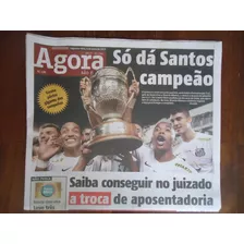 Santos Campeão Paulista 2015 Jornal Agora São Paulo - Poster