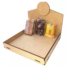 Kit 5 Bandeja Mdf Expositor Com Disco Brownie Palha Doce