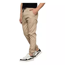 Calça Masculina Jogger Sarja Com Elástico No Punho