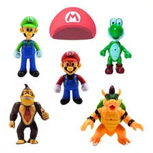 Super Mario Bross Coleção Boneco Donkey Kong 5 Personagens