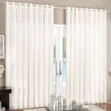 Cortina Lara Renda Voal Trilho Suisso Max 4m X 2,8m - Palha