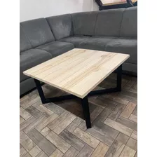 Mesa Ratona De Hierro Y Madera Living Hogar Disponible