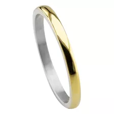 Una Alianza Plata 950 Y Oro 18 Kt 2mm Casamiento Compromiso