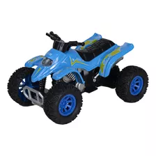 Miniatura Moto Quadriciclo 1:32 Fricção 4x4 Brinquedo 11cm Cor Azul