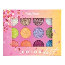 Paleta Glitter Color Fest Ruby Ro - Uni - g a $1417