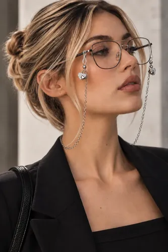 Sujetador De Lentes Cadena Plateado Con Dije Antipérdidas Plateado