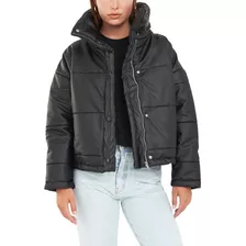 Campera Puffer Ecocuero Engomada