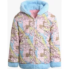 Chaqueta Niña Reversible Acolchada Con Capucha Y Forro De Pi