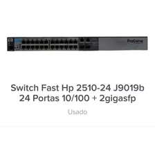 Switch Hp Procurve 2510-24 J9019a 10/100 2gigas Usado