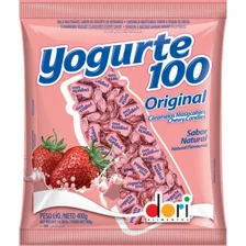 Pacote De Bala Yogurte Morango 100 Contém 400 Gramas Dori 