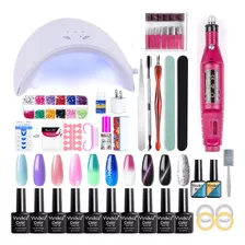 Kit De Uñas Semipermanetes + Drill Nails, Ojos De Gato 