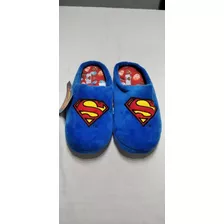 Pantuflas Hombre Escudo Superman Azúl Acero Dc Comics