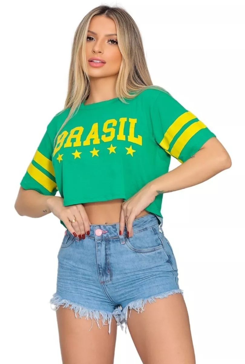Cropped Feminina Copa Do Mundo Brasil Promoção