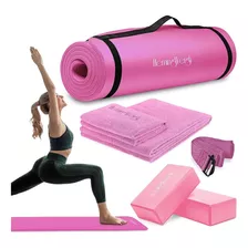 Hemingweigh Juego De Esterilla De Yoga Rosa, Kit De Yoga, Es