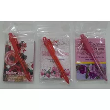 Kit Bloquinho Mulher Virtuosa C/ Caneta C/40 Unidades