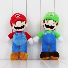 Kit 2 Pelúcias Super Mário Bros 25cm - Mário, Luigi////