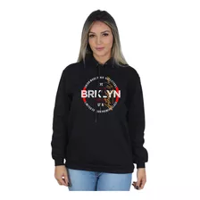 Moletom Feminino Blusa De Frio Casual Brooklyn Usa