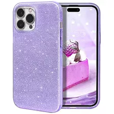 Funda Para iPhone 15 Pro Shockproof Glitter Violeta