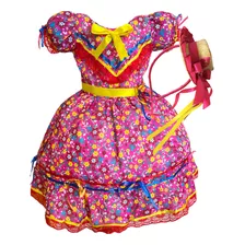 Vestido Caipira Quadrilha Festa Junina Criança Dança Escola