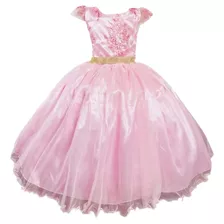 Vestido Rosa Luxo Princesa Aurora