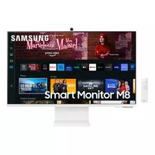 Samsung Smart Monitor M8 32 4k, Tela Plana, 60hz, 4ms, Hdmi, Usb-c, Smart Hub, Gaming Hub, Airplay