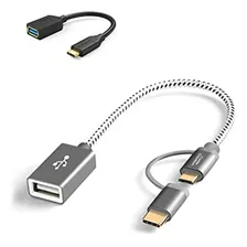 Paquete - 2 Artículos: Cablecreation Micro Usb + Usb C A Usb