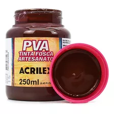 Tinta Pva Fosca Para Artesanato 250ml - Acrilex 519 - Branco Cor 814 - Chocolate