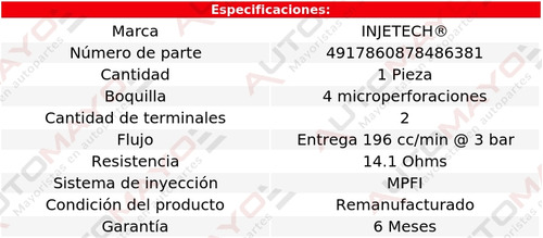 Un Inyector Combustible Injetech Taurus V6 3.0l Ford 2001 Foto 4