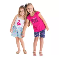 Kit 6 Conjuntos Infantil Menina Verão Roupa Criança Shopping